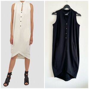 Ayrtight Clothing Sleeveless Button-Front Dress Black Size Small Lagenlook